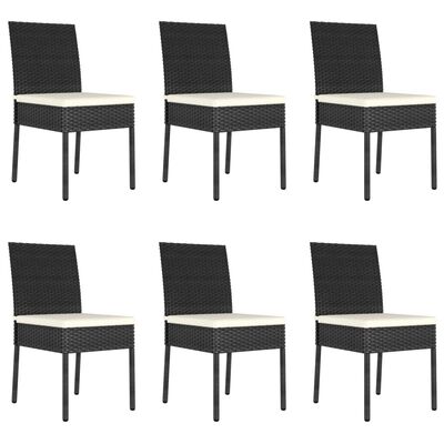 vidaXL Ensemble à manger de jardin 7 pcs Résine tressée Noir