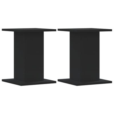 vidaXL Supports de haut-parleurs 2 pcs noir bois d'ingénierie