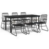 vidaXL Ensemble &agrave; manger de jardin 7 pcs Noir Rotin PVC