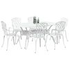 vidaXL Ensemble de salle &agrave; manger pour jardin 7 pcs Blanc Aluminium