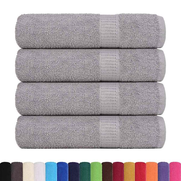 vidaXL Serviettes de douche FROGN 4 pcs gris 70x140 cm 360 g/m&sup2;