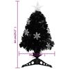 vidaXL Sapin de No&euml;l et flocons de neige LED Noir 64 cm Fibre optique