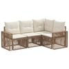vidaXL Ensemble de canap&eacute; de jardin 4 pc 4 place Beige et blanc cr&egrave;me