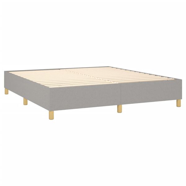 vidaXL Sommier &agrave; lattes de lit avec matelas Gris clair 180x200cm Tissu