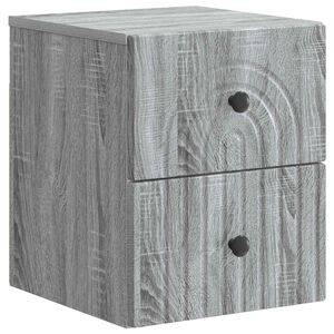 vidaXL Cabinet de chevet mural Sonoma gris 33 x 34,5 x 40 cm