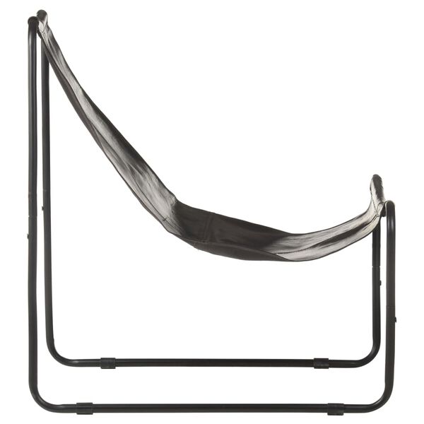 vidaXL Chaise de relaxation Noir Cuir v&eacute;ritable
