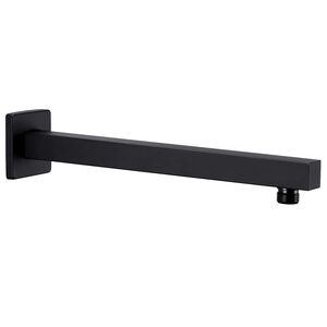 vidaXL Bras de support de douche Carr&eacute; Acier inoxydable 201 Noir 30 cm