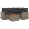 vidaXL Salon de jardin 5 pcs avec coussins gris r&eacute;sine tress&eacute;e
