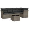 vidaXL Salon de jardin 6 pcs avec coussins gris r&eacute;sine tress&eacute;e