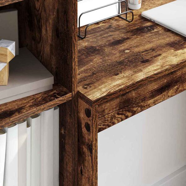 vidaXL Bureau avec tiroir 2 pcs Ch&ecirc;ne fum&eacute;