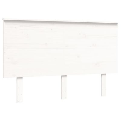 vidaXL Cadre de lit avec tête de lit blanc 140x190 cm bois massif