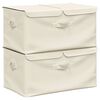 vidaXL Bo&icirc;tes de rangement 2 pcs Tissu 50x30x25 cm Cr&egrave;me