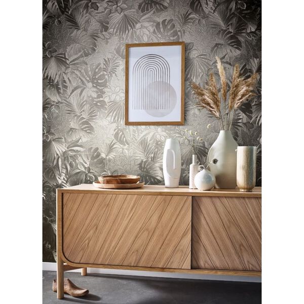 Noordwand Papier peint Botanica Large Leaves M&eacute;tallique