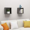 vidaXL Étagères cube murales 2 pcs Gris 30x15x30 cm