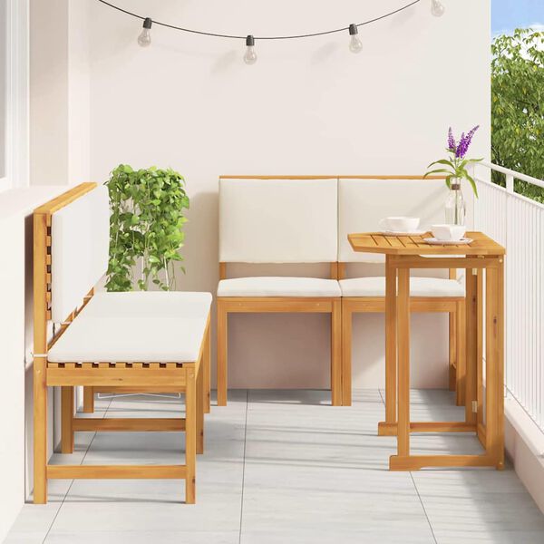 vidaXL Ensemble bistro de jardin 5 pcs Marron Bois d'Acacia Massif