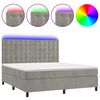 vidaXL Sommier &agrave; lattes de lit matelas et LED Gris clair 180x200 cm