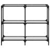 vidaXL Table console avec dessus en verre transparent 98x30x81cm acier