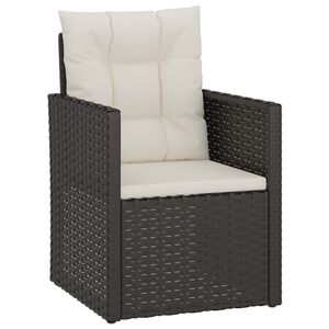 vidaXL Fauteuil de jardin avec coussins Noir R&eacute;sine tress&eacute;e