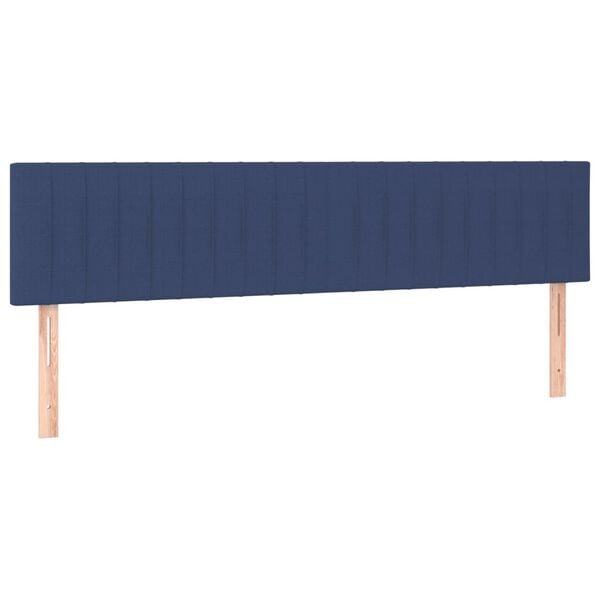 vidaXL T&ecirc;tes de lit 2 pcs Bleu 100x5x78/88 cm Tissu