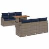 vidaXL Ensemble de canap&eacute; de jardin 7 pc Gris et bleu marine