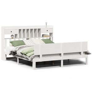 vidaXL Lit biblioth&egrave;que sans matelas blanc 180x200 cm bois pin massif