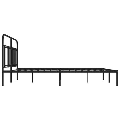 vidaXL Cadre de lit métal sans matelas avec tête de lit noir 183x213cm