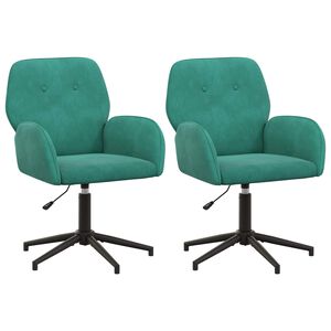 vidaXL Chaises de bureau pivotantes 2 pc 54 x 55 x 90 cm Turquoise