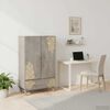 vidaXL Haut Armoire Gris et or 60 x 33 x 100 cm Bois de mangue massif