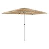 vidaXL Parasol de jardin avec LED et m&acirc;t en acier marron 300x200x250cm