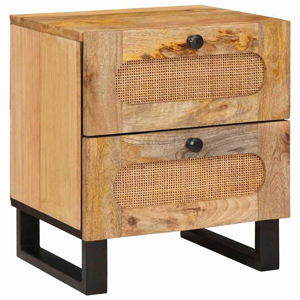 vidaXL Cabinet de chevet Naturel 40 x 33 x 46 cm Bois de mangue massif
