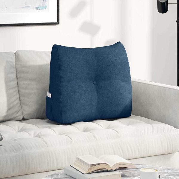 vidaXL Coussin de Dos Bleu 60 x 24 x 50 cm tissu