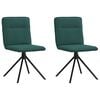 vidaXL Chaises &agrave; manger lot de 2 vert fonc&eacute; tissu
