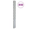vidaXL Poteaux de cl&ocirc;ture 40 pcs argent&eacute; 200 cm&nbsp;acier galvanis&eacute;