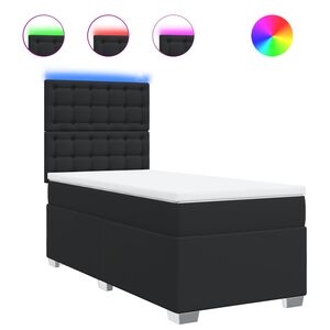 vidaXL Sommier &agrave; lattes de lit avec matelas Noir 80x200cm Similicuir