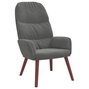 vidaXL Fauteuil relaxant velours gris fonc&eacute;