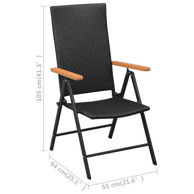 vidaXL Ensemble de salle à manger de jardin 5 pcs Noir et marron