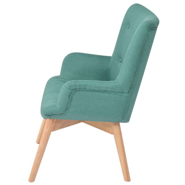vidaXL Fauteuil avec repose-pied vert tissu