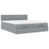 VidaXL Cadre de lit ottoman et matelas gris clair 200x200cm tissu