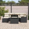 vidaXL Ensemble de canap&eacute; de jardin avec coussin 7 pcs Noir et cr&egrave;me