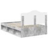 vidaXL Cadre de lit Gris B&eacute;ton 135 x 190 cm Pin massif