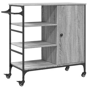 vidaXL Chariot de cuisine sonoma gris 87,5x38,5x84,5cm bois ing&eacute;nierie