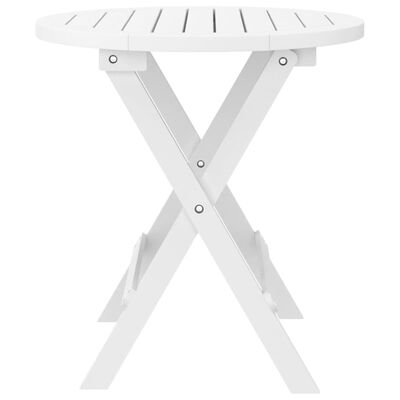 vidaXL Table pliable de jardin blanc Ø 46 cm bois d'acacia solide