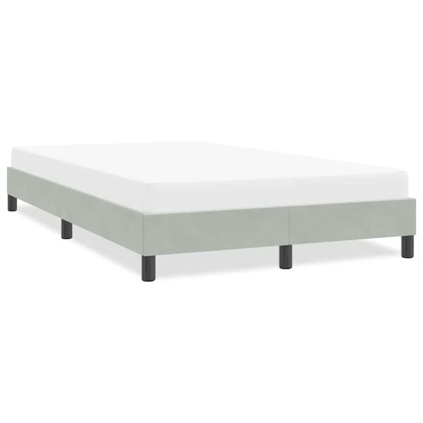 vidaXL Cadre de lit sans matelas gris clair 120x220 cm velours