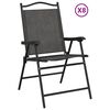 vidaXL Chaises de jardin pliables lot de 8 en acier et textil&egrave;ne