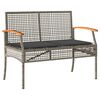 vidaXL Banc de jardin avec coussin gris r&eacute;sine tress&eacute;e et acacia