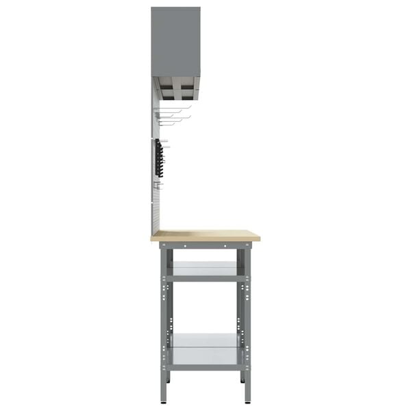 vidaXL Ensemble d'&eacute;tabli 8 pcs Gris Acier enduit de poudre