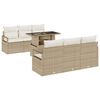vidaXL Ensemble de canap&eacute; de jardin 7 pc Beige Poly rotin