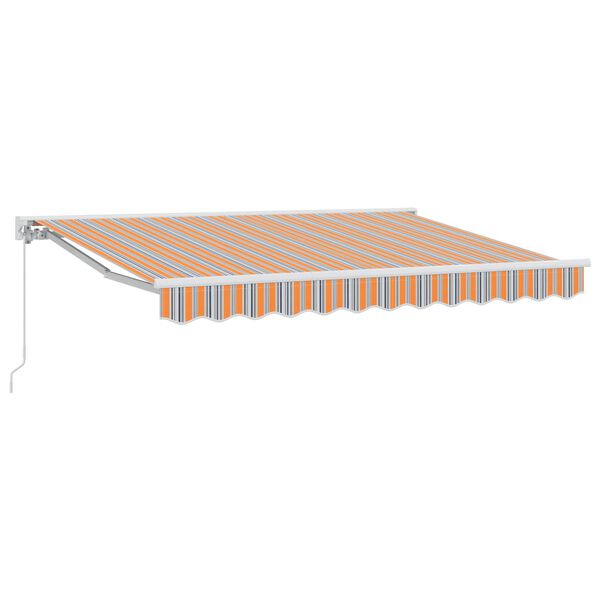 vidaXL Auvent r&eacute;tractable manuel Orange, Gris, Bleu, Blanc 3 x 2,5 m