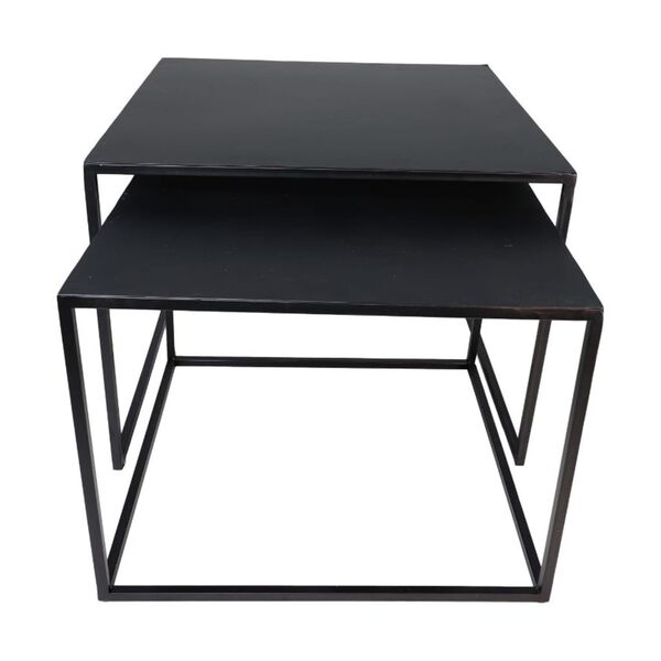 HSM Collection Ensemble de tables basses 2 pcs Carr&eacute; Noir