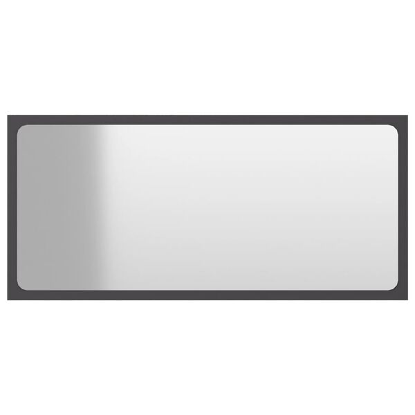 vidaXL Miroir de salle de bain Gris 80x1,5x37 cm Agglom&eacute;r&eacute;